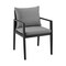 Armen Living Grand Outdoor Patio Dining Chairs with Arms in Aluminum with Gray Cushions, PK2 840254332683 - alternate 9
